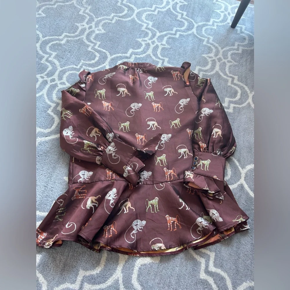 Sister Jane Size Small Mini Dress with peplum hem and jewel buttons - Picture 8 of 9